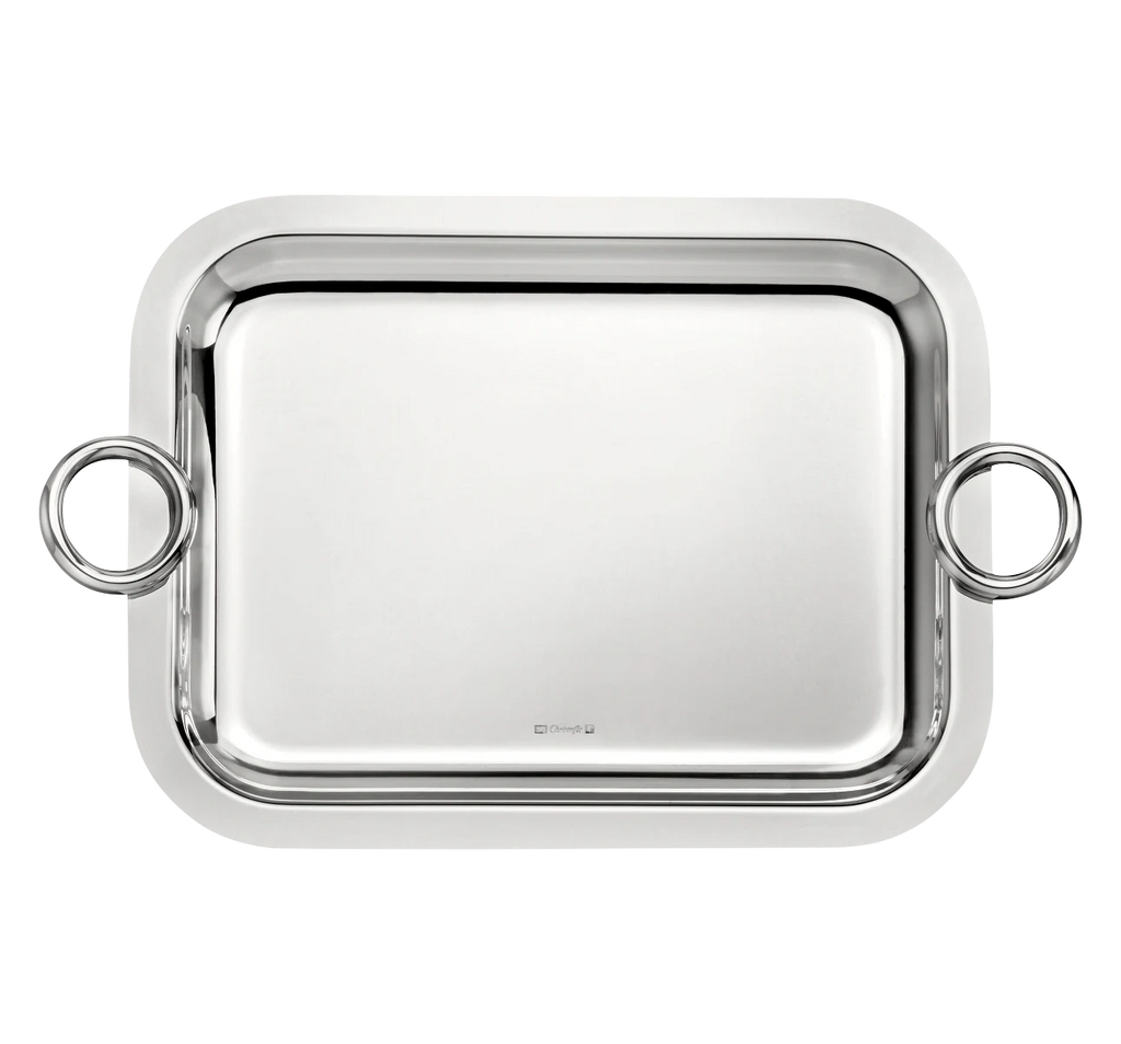 Vertigo Silver-plated Small Tray with Handles