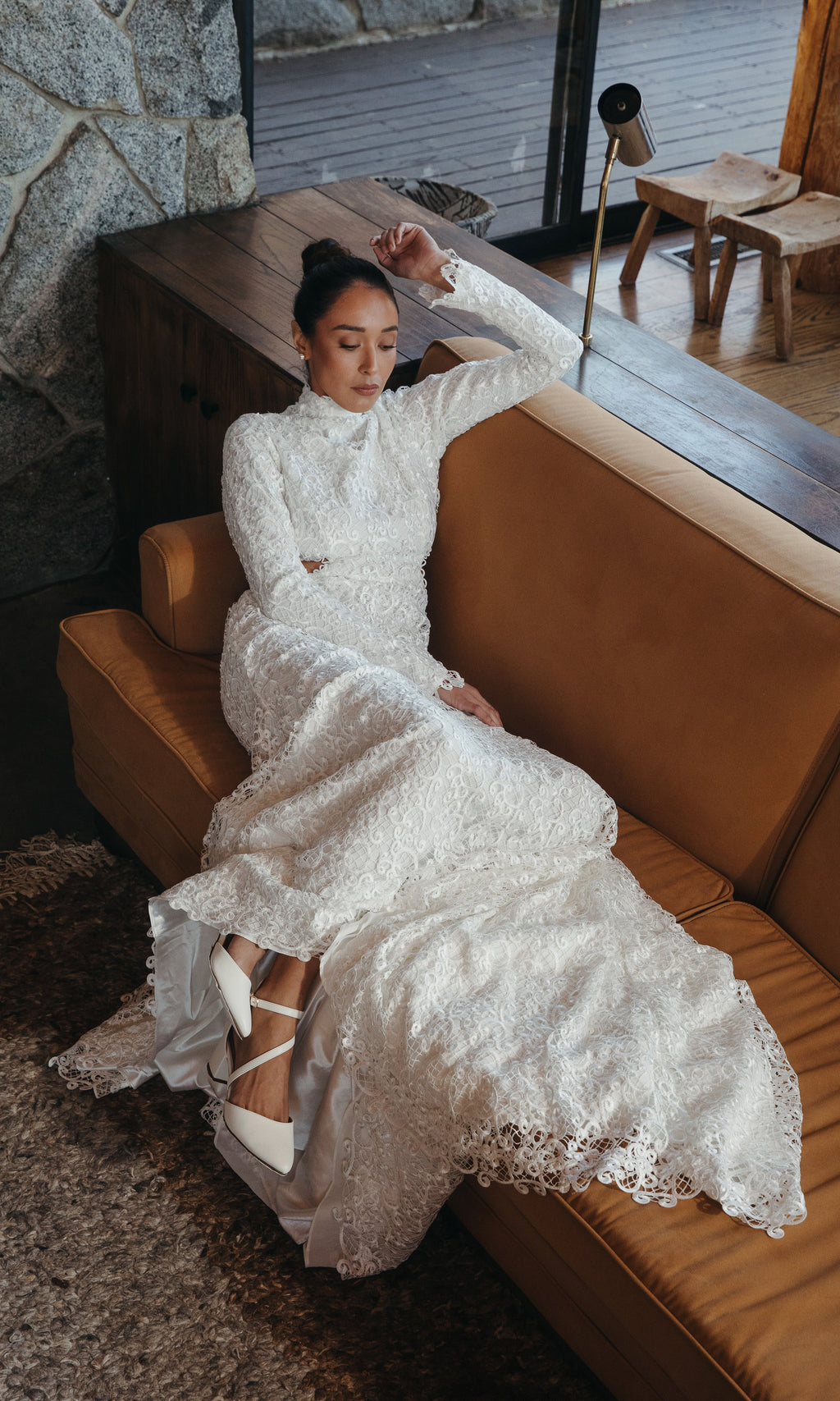 Elia Long Sleeve Open Back Lace Wedding Dress