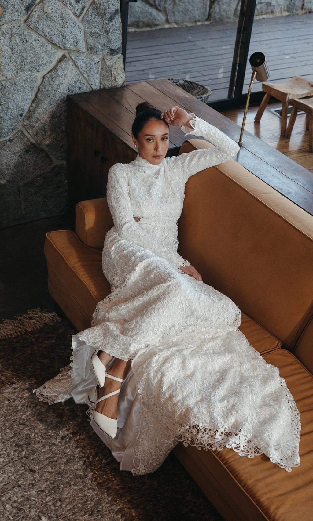 Elia Long Sleeve Open Back Lace Wedding Dress