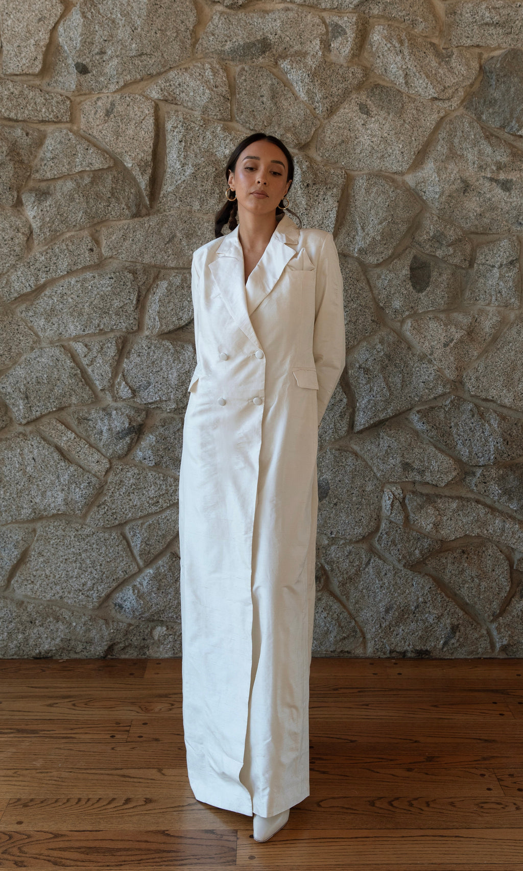 Cass Silk Bridal Tuxedo Gown