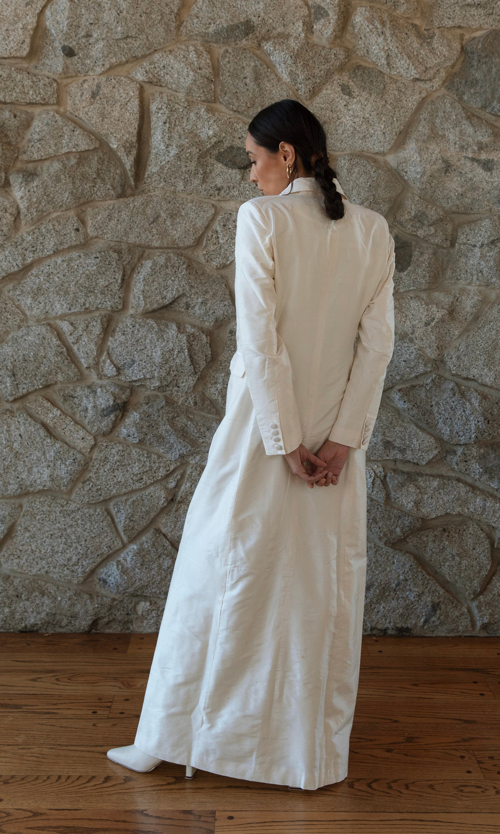 Cass Silk Bridal Tuxedo Gown