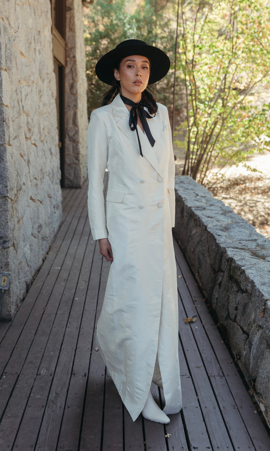 Cass Silk Bridal Tuxedo Gown