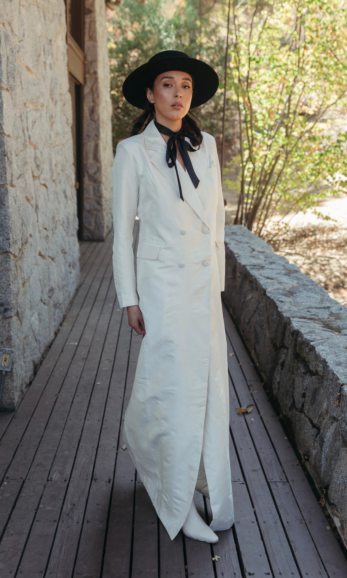 Cass Silk Bridal Tuxedo Gown