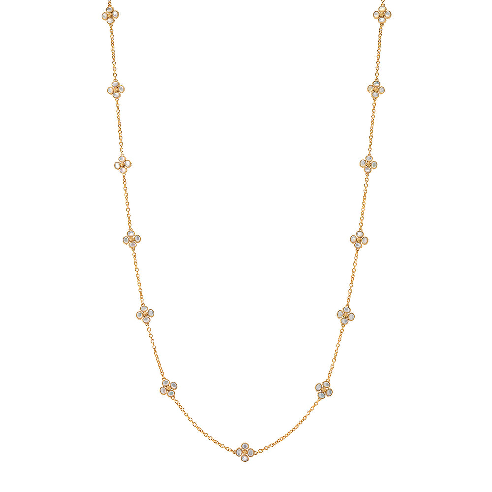 Berry Clover Double Sided Necklace 34" in MOP