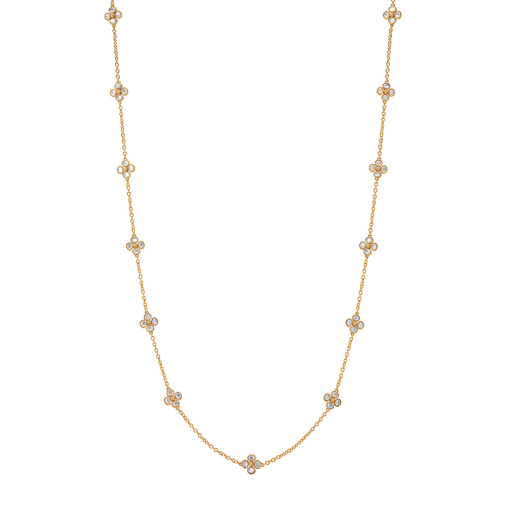 Berry Clover Double Sided Necklace 34" in MOP
