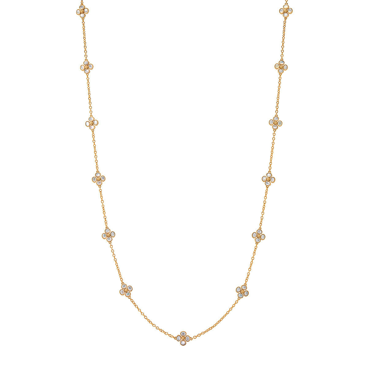 Berry Clover Double Sided Necklace 34" in MOP