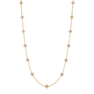 Berry Clover Double Sided Necklace 34" in MOP