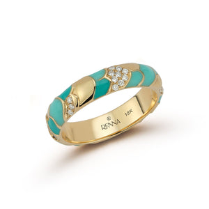 Aegean Ring in Enamel and Diamonds