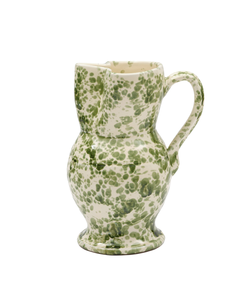 Speckled Pitcher in Green and White