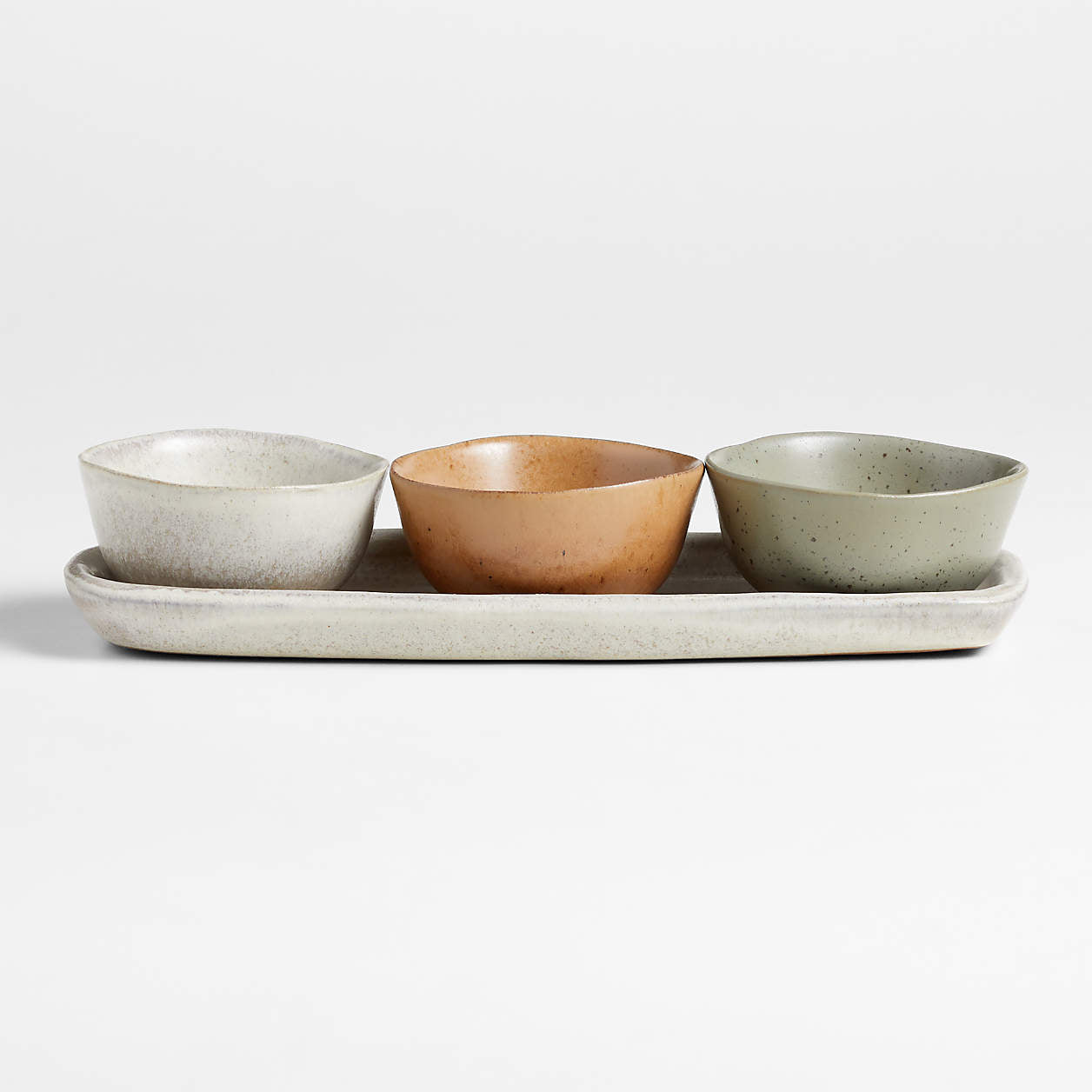 Carmel 3-Part Ceramic Dip Bowl & Tray by Gaby Dalkin