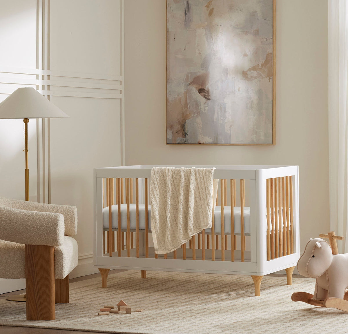 Cable Knit Baby Blanket in Natural