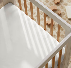 Signature Hemmed Fitted Crib Sheet in White