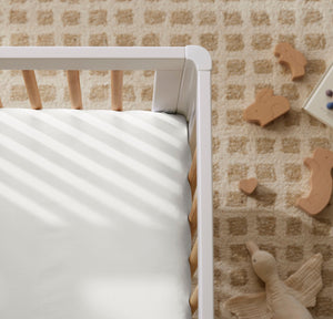 Signature Hemmed Fitted Crib Sheet in White
