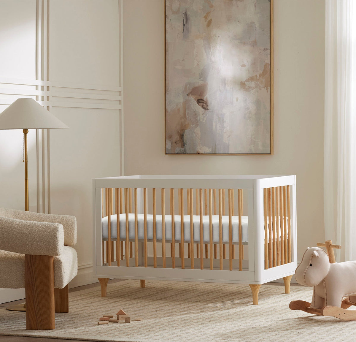 Signature Hemmed Fitted Crib Sheet in White
