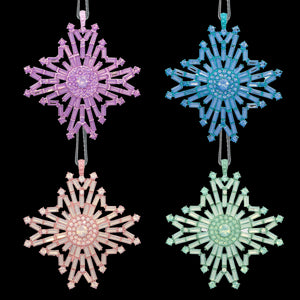 Baguette Snowflake Hanging Ornaments Boxed Set in Sherbet