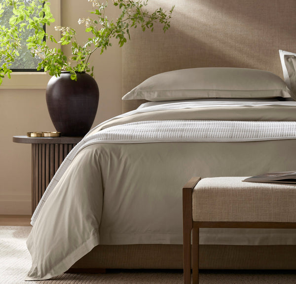 Percale Hemmed KingDuvet Set in Oak