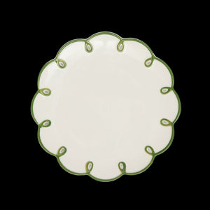 Green Edged Squiggle Starter Plate, Set of 4