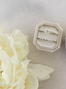 natural sage double ring box gift bridal