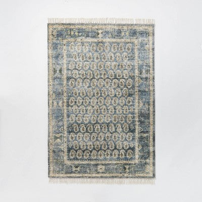 7x10 Lost Creek Printed Paisley Rug Blue