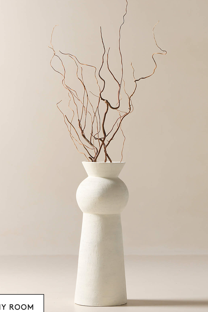 Kali White Terracotta Floor Vase