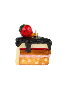Slice of Cake with Strawberry Ornament