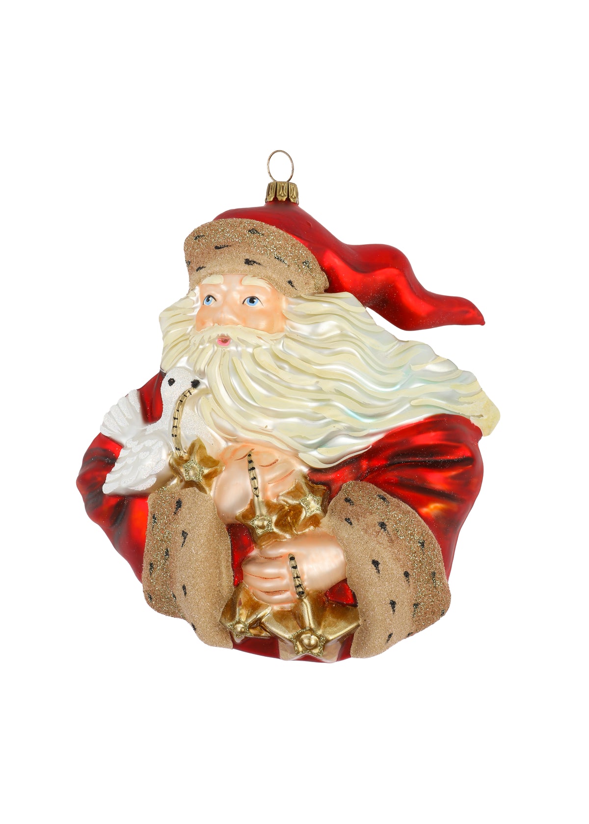 Big Beard Santa in the Wind Ornament