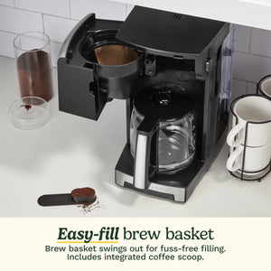 Personal Brew 12-Cup Coffee Maker in Black and Stainless