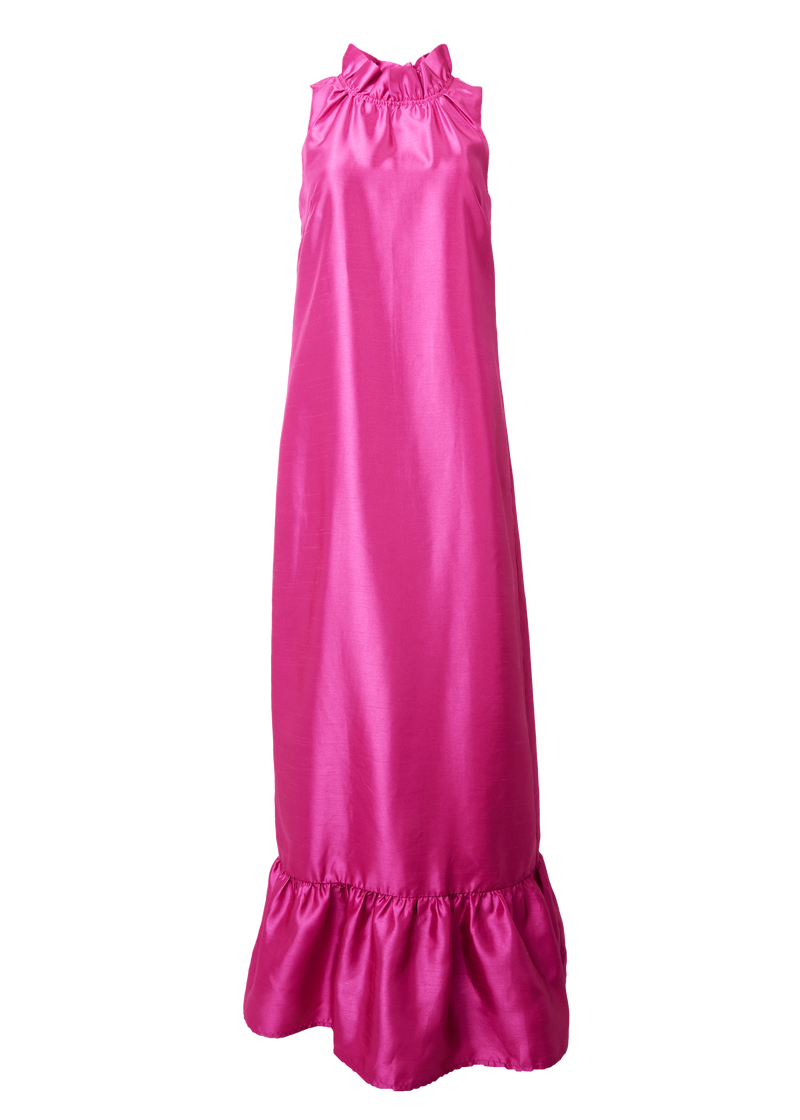 Camille Gown in Hot Pink Dupioni