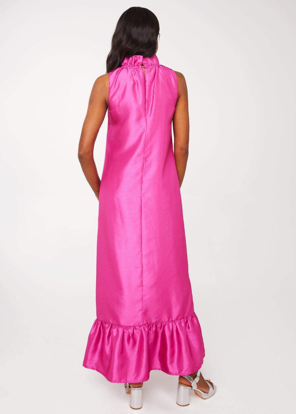 Camille Gown in Hot Pink Dupioni
