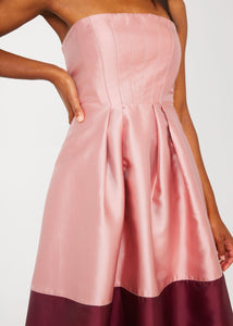Catherine Dress in Blush Mikado