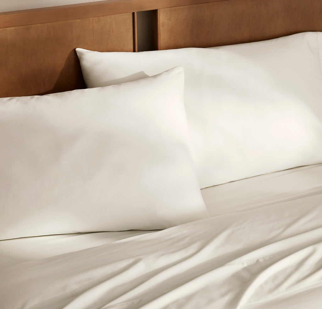 Percale Hemmed Pillowcase Set in Cream