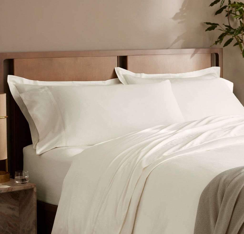 Percale Hemmed Pillowcase Set in Cream