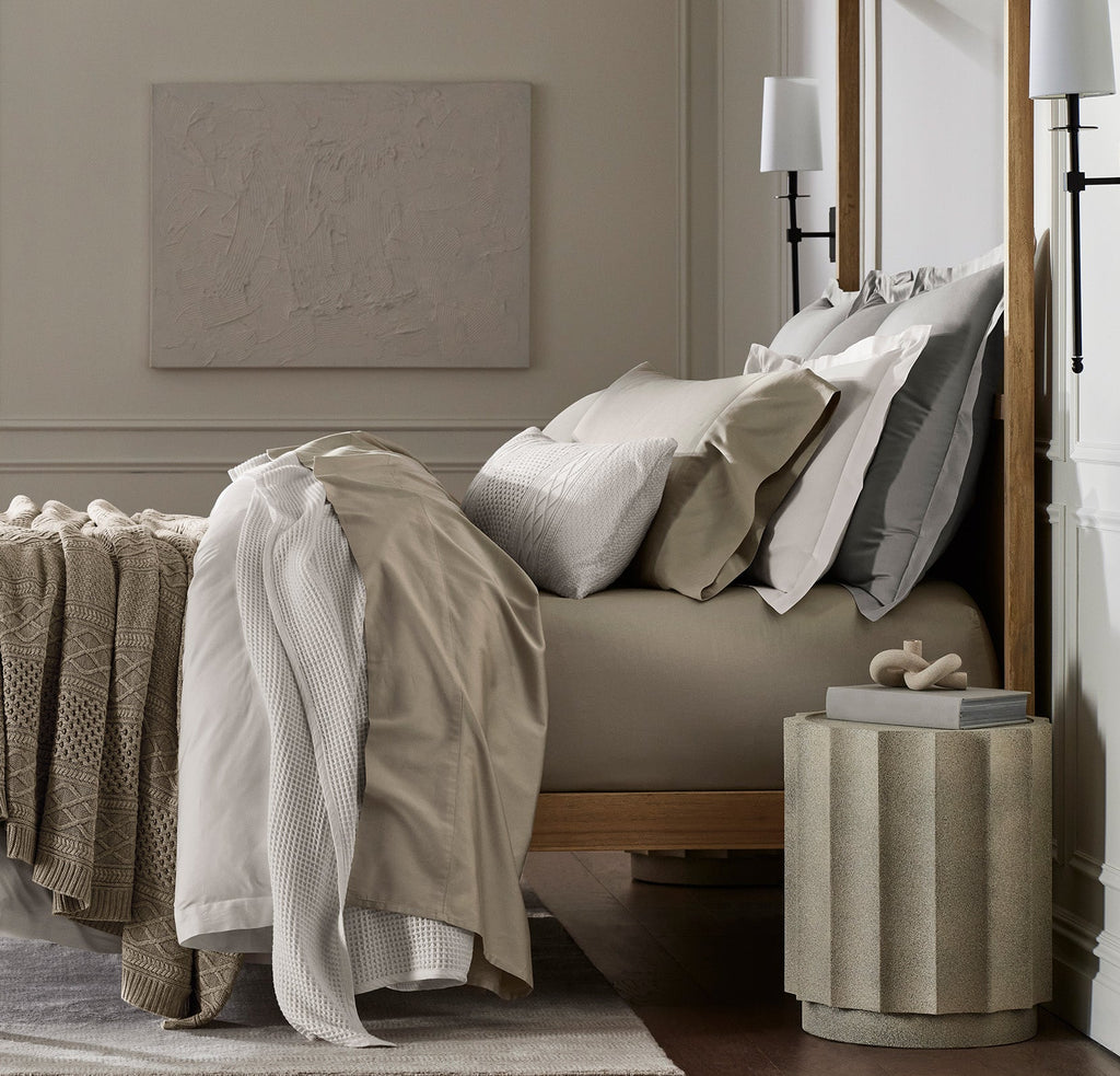 Percale Hemmed Sheet Set in Oak
