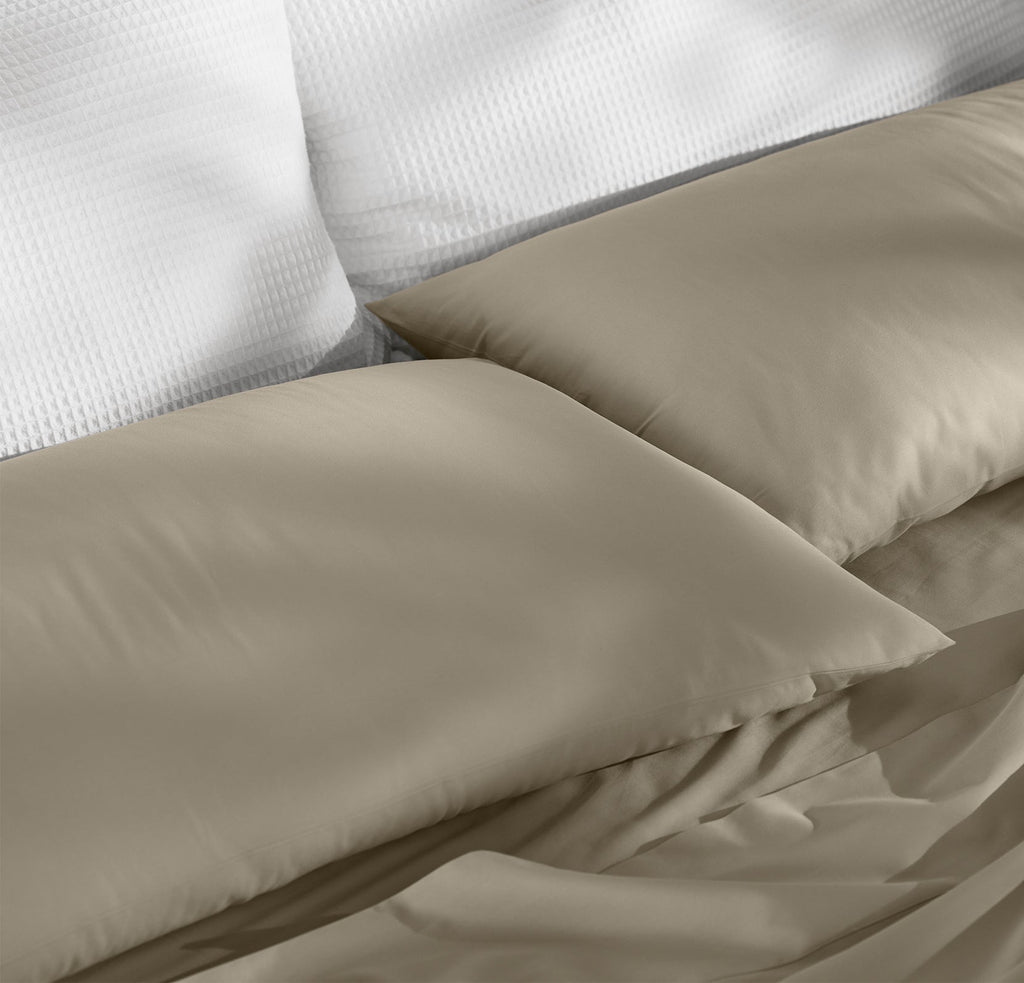 Percale Hemmed Sheet Set in Oak