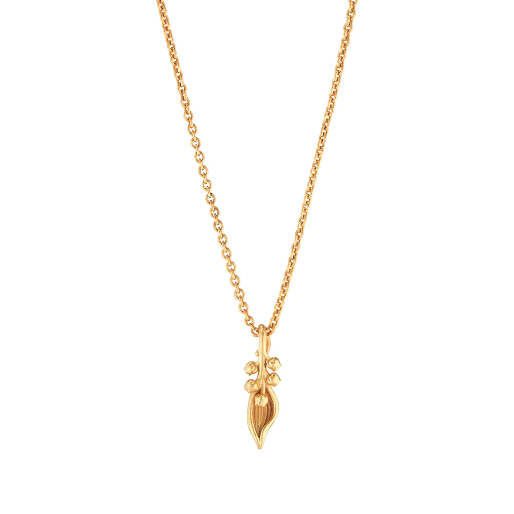 Meadow Lily Charm Necklace in Gold