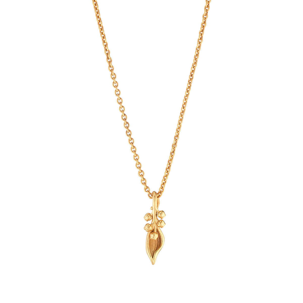 Meadow Lily Charm Necklace in Gold