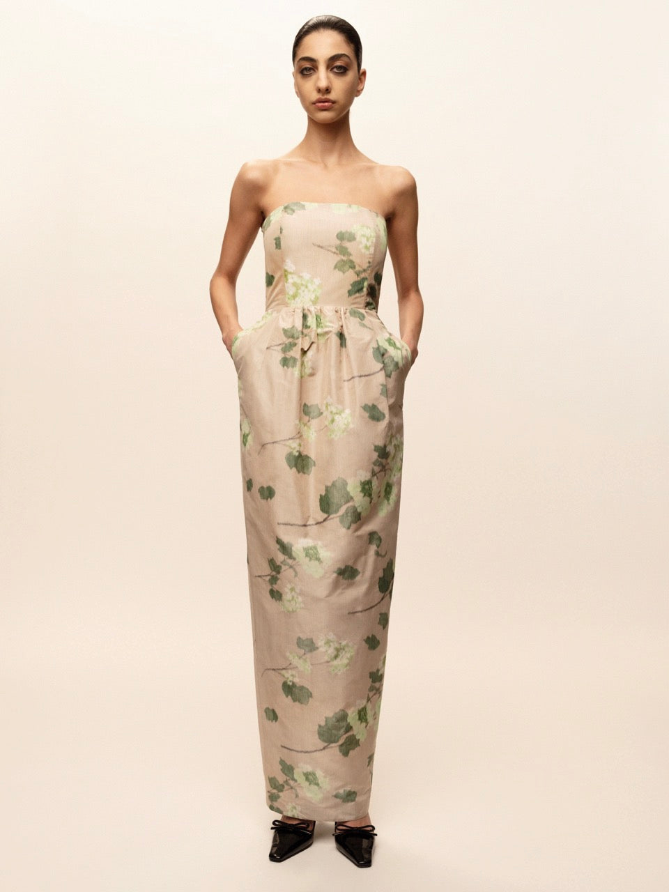 Lena Dress in Chine Hydrangea