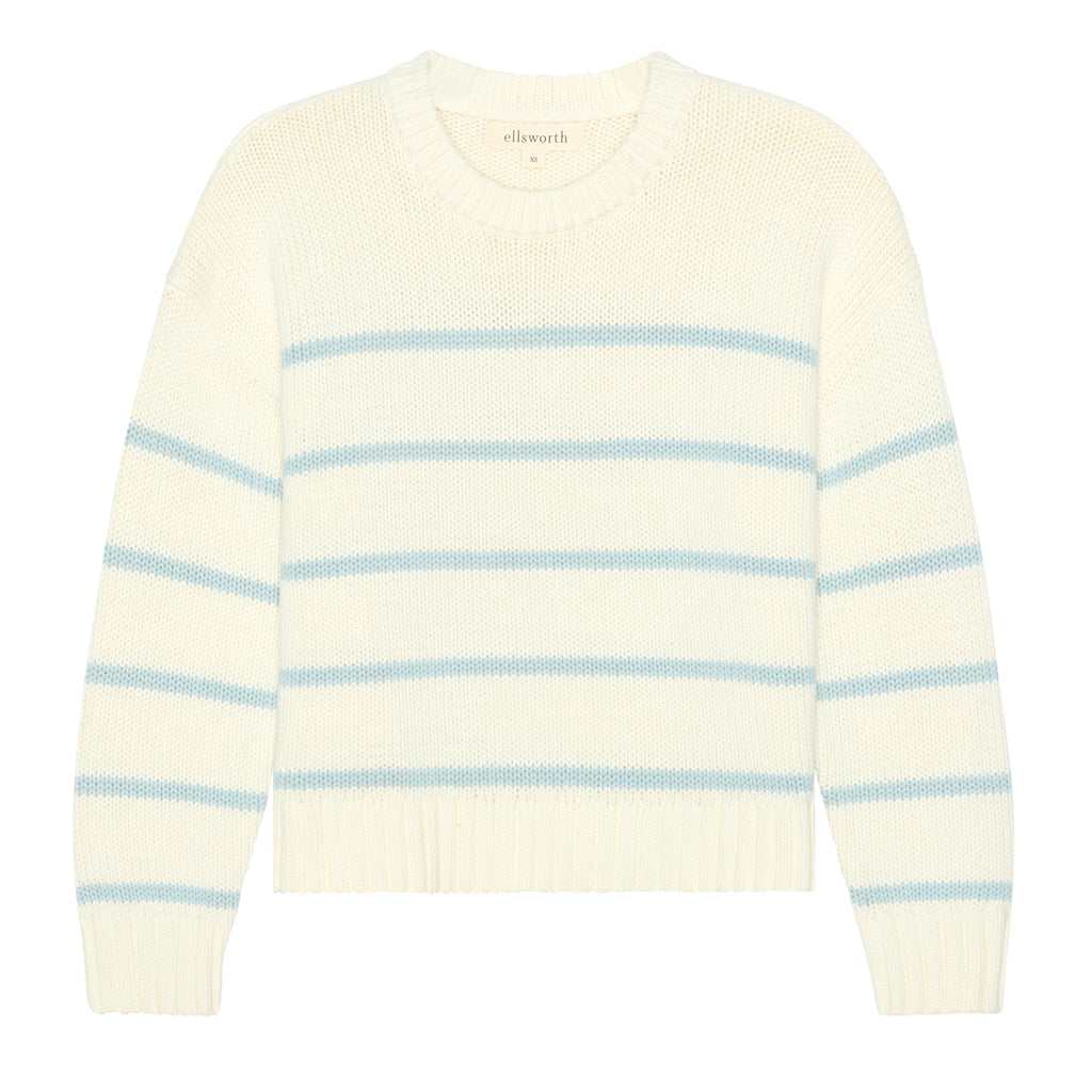 Elena Crew in Ivory and Light Blue