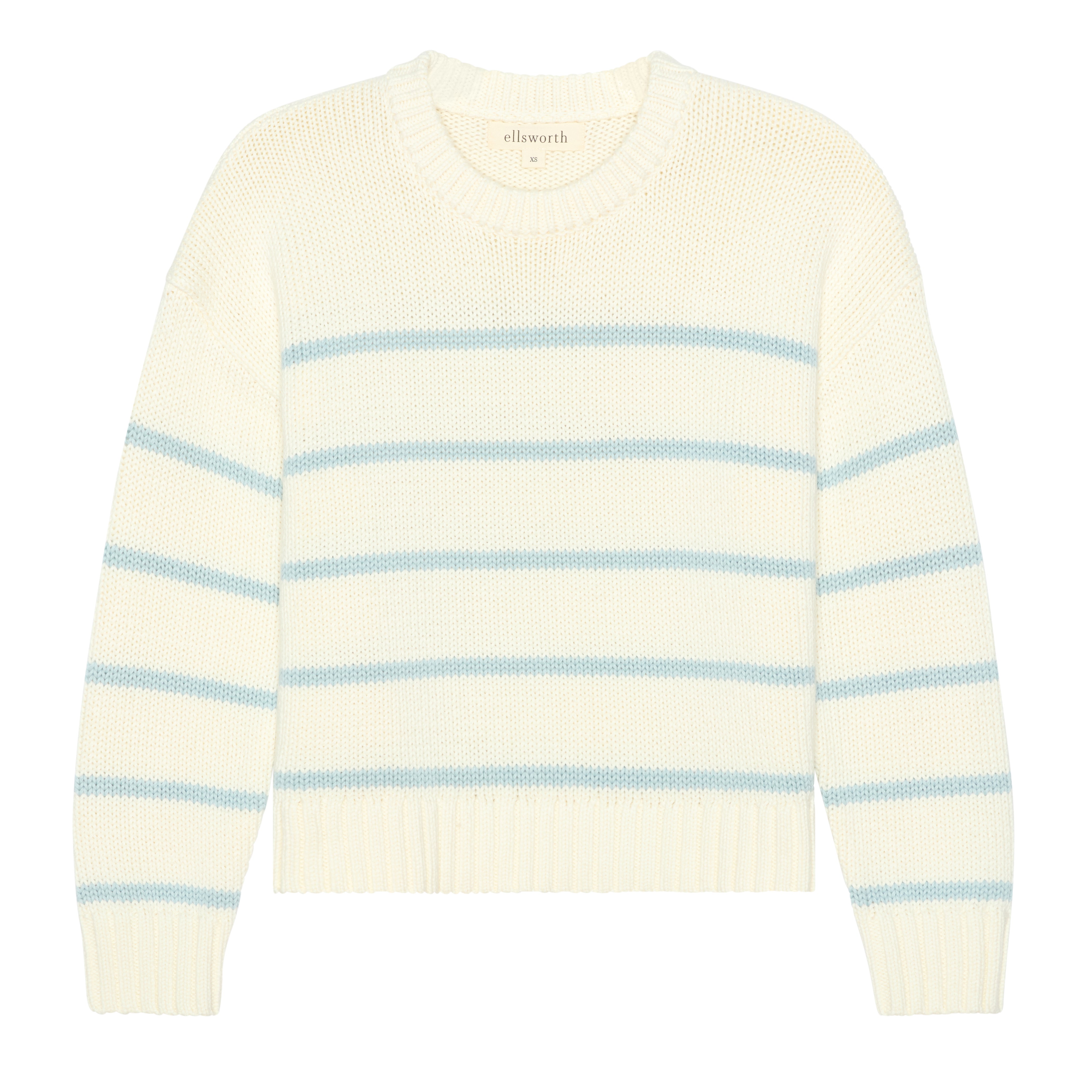 Elena Crew in Ivory and Light Blue