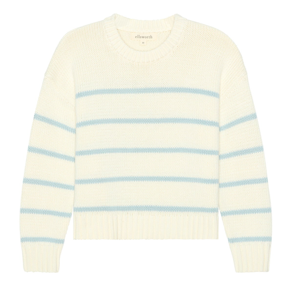 Elena Crew in Ivory and Light Blue