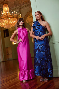 Cassie Gown in Royal Blue Pansy Vine Organza