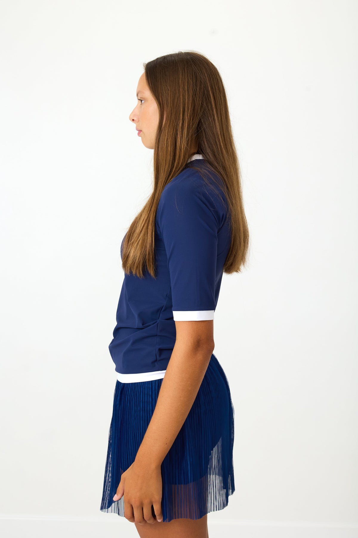 Pleated Skort in Navy