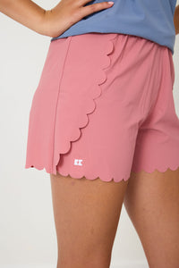 Scalloped Shorts in Dusty Pink