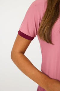Dance Tee in Dusty Pink & Maroon