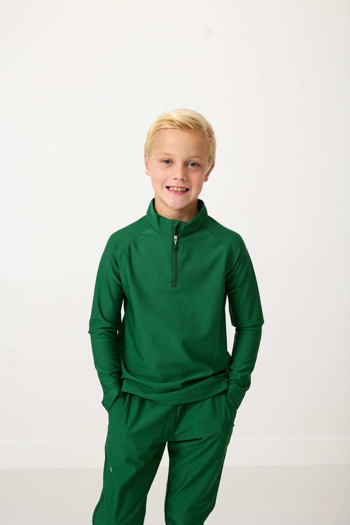 Half-Zip in Dark Green