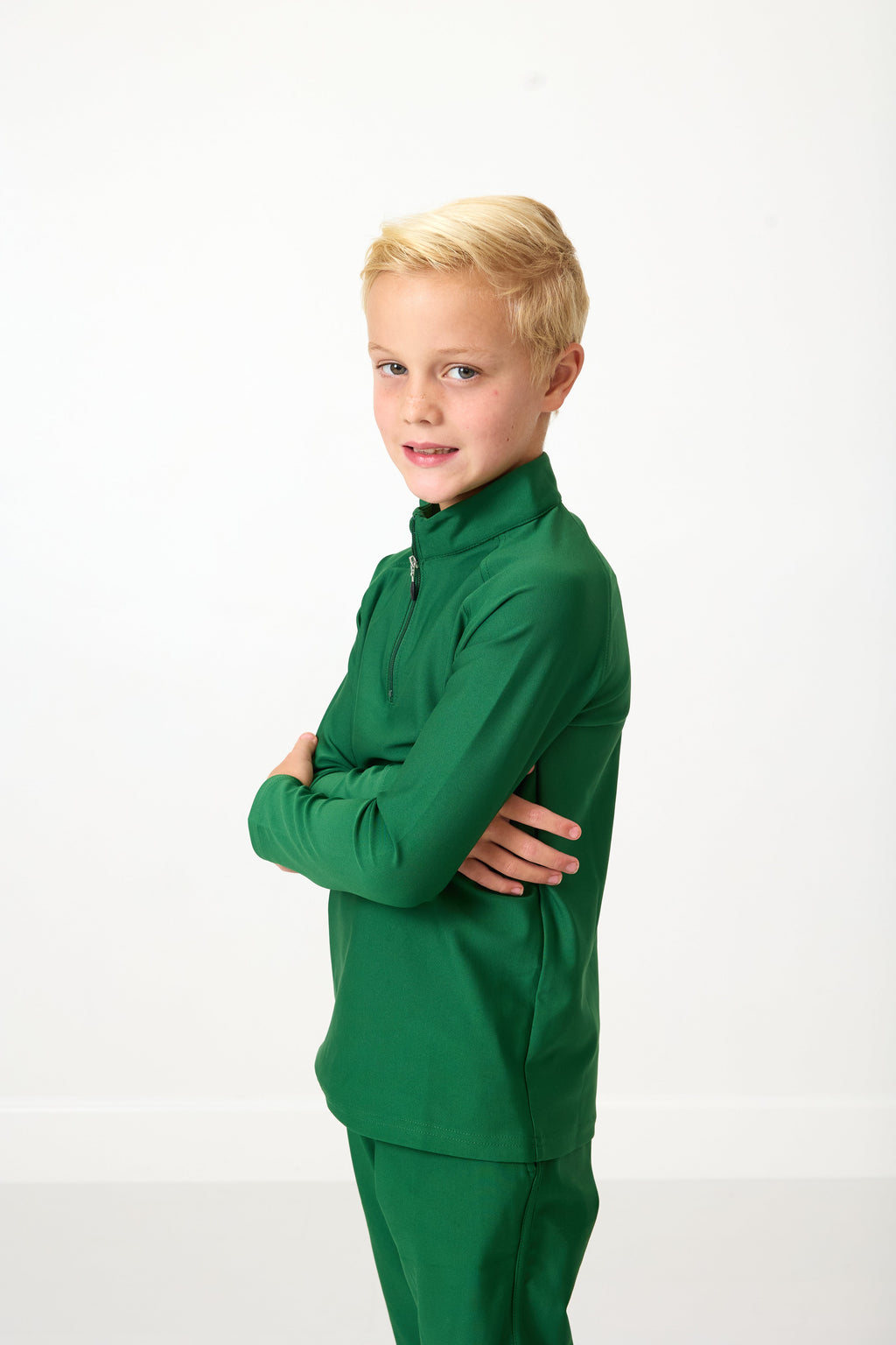 Half-Zip in Dark Green
