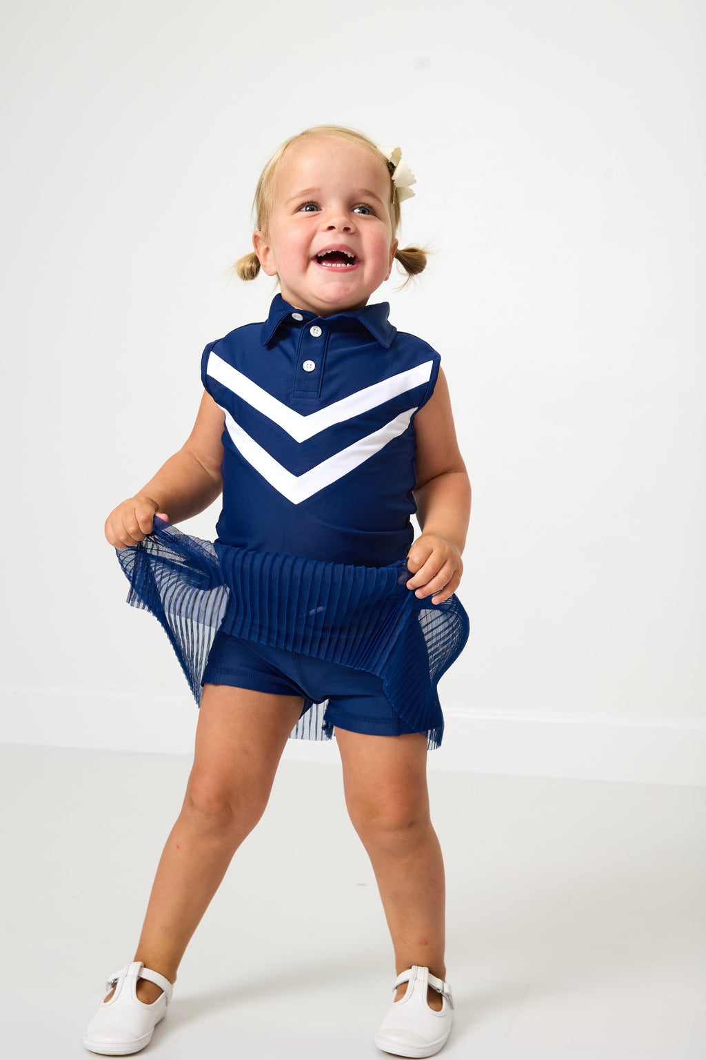 Pleated Skort in Navy
