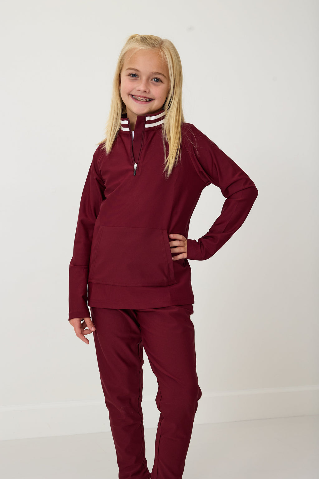 Half-Zip in Maroon