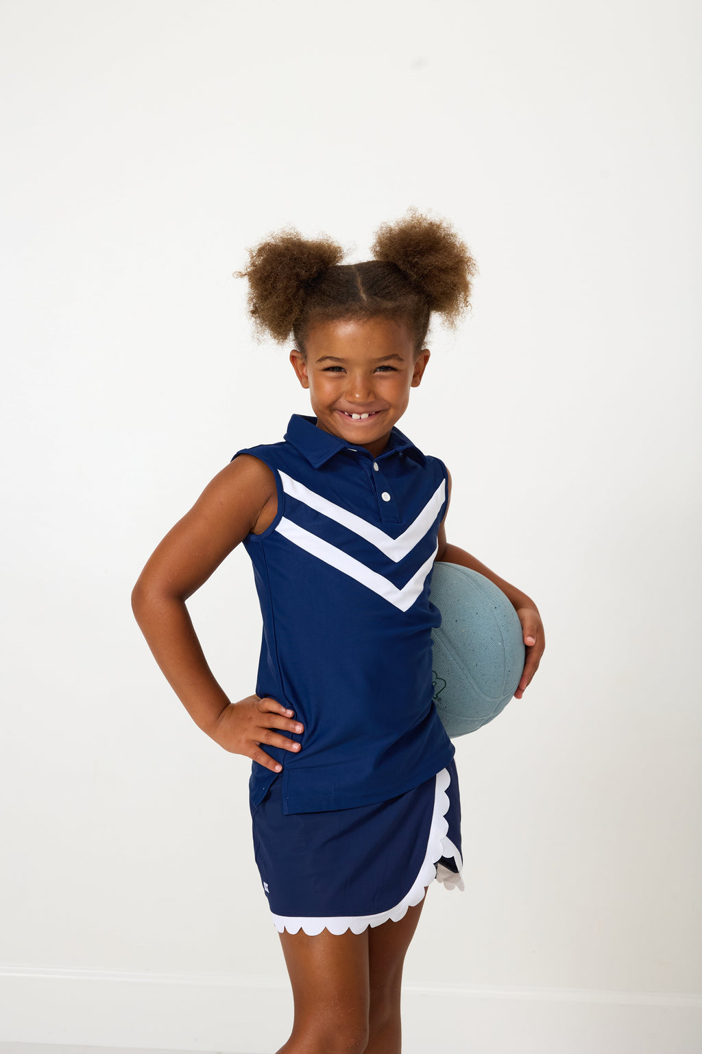 Scalloped Skort in Navy