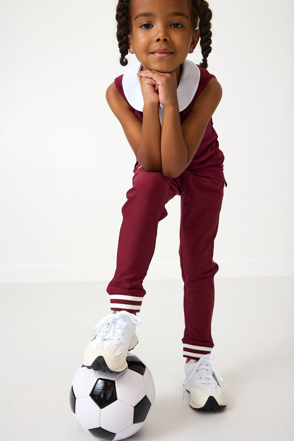 Girly Girl Tank in Maroon & White